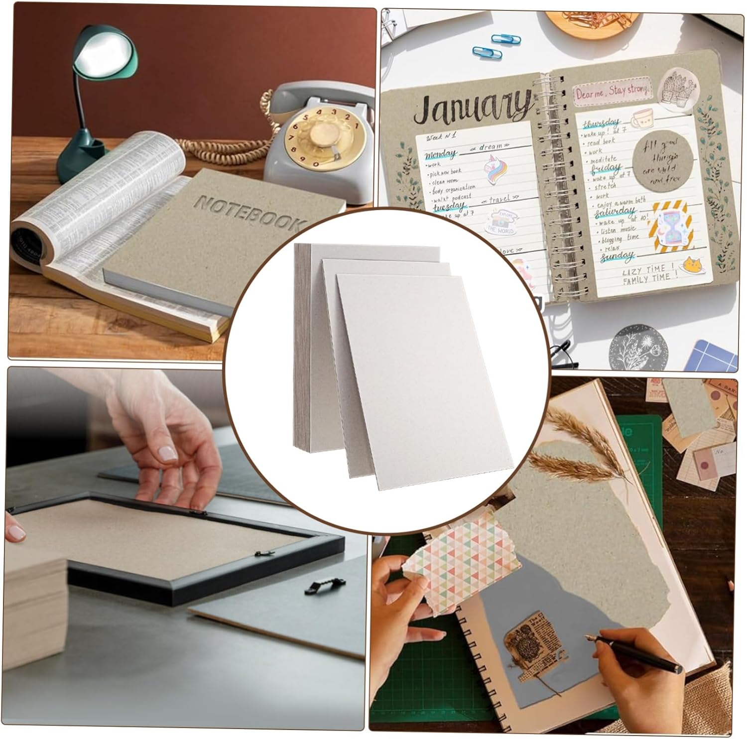 Hohopeti 20sheets Gray Cardboard Model Sheets Thick Cardboard Sheets for Crafts Heavy Duty Chipboard for DIY Projects Scrapbooking Material