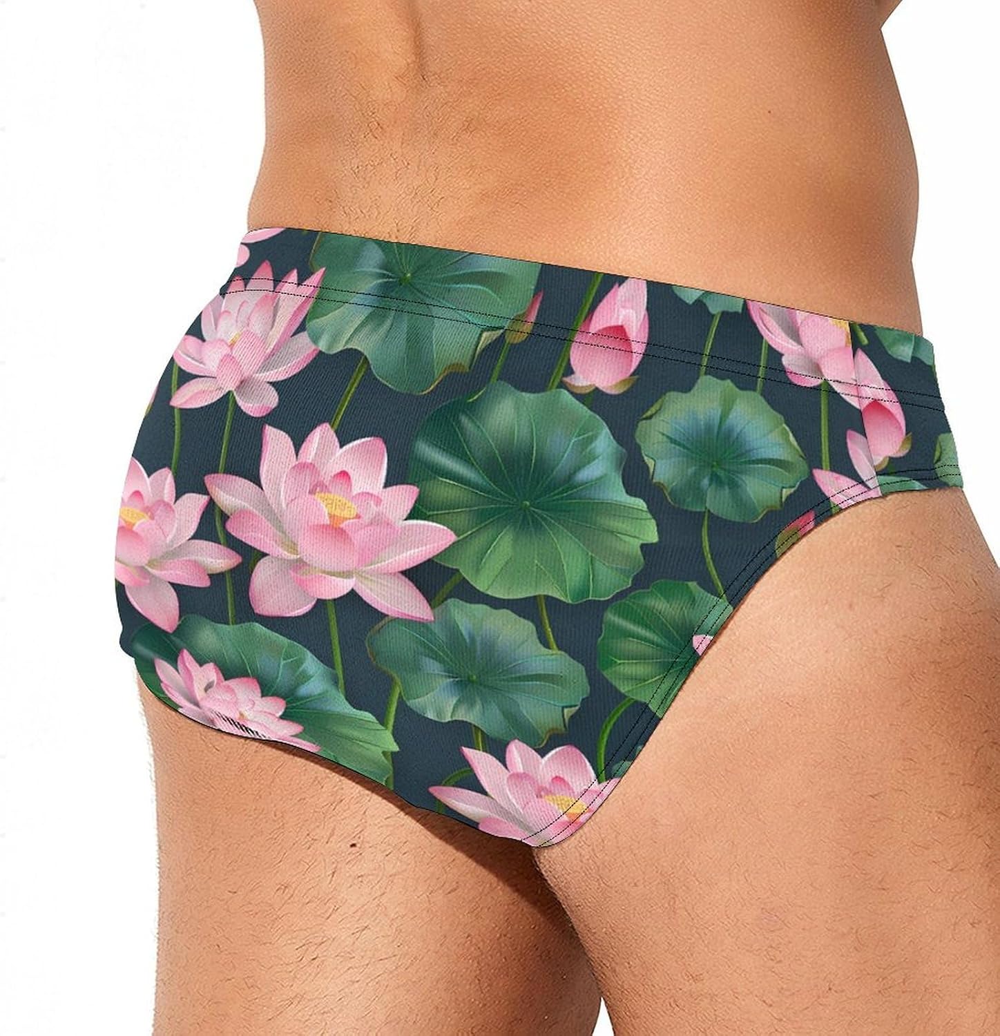 Lotuses Flowers Novelty Men's Brief Swimwear Pants Swimming Trunks Beach Shorts Underwear