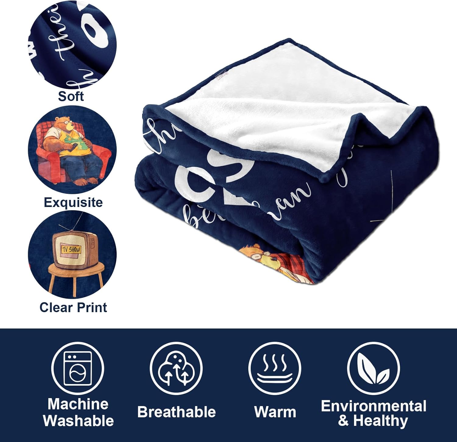 Quilazy Valentine's Day Birthday Gifts for Him Men, Funny Gag Blanket for Men Who Have Everything, Cool Young Mens Anniversary Retirement Present for Dad/Grandpa/Husband/Boyfriend Blanket 60"X50" - Image 6