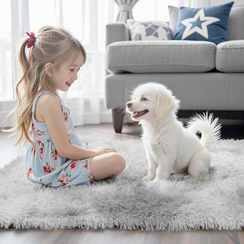 Miniatura 7 de Alfombras para sala de estar, 6 x 9 pies, alfombras para sala de estar, alfombra grande de felpa suave, alfombras peludas para dormitorio, niños y