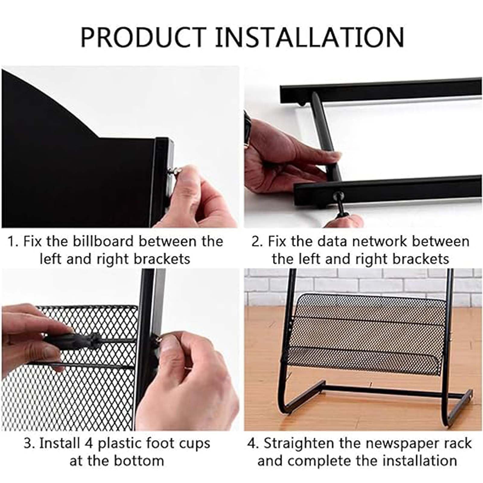 Porte-revues, support de littérature sur pied, support de brochures en métal, organiseur portable pour bureau et salle de réception