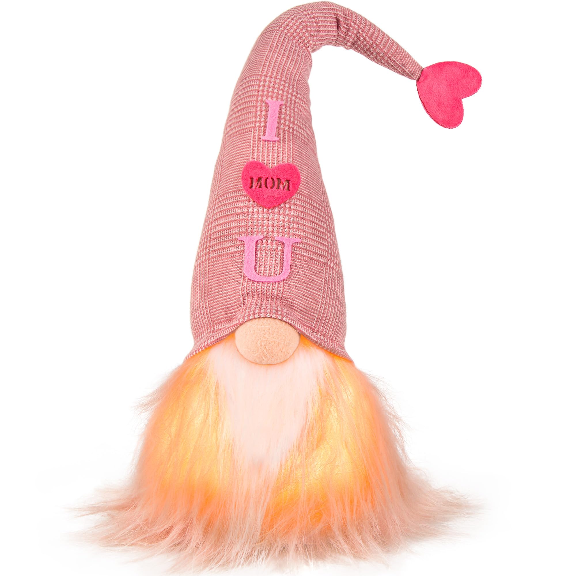 19 inch Light Up Mothers Day Gnome - Best for Mom! Cute Gnomes Decor for Home. Good Idea for Mothers Day Decorations & Mom Gifts from Daughters