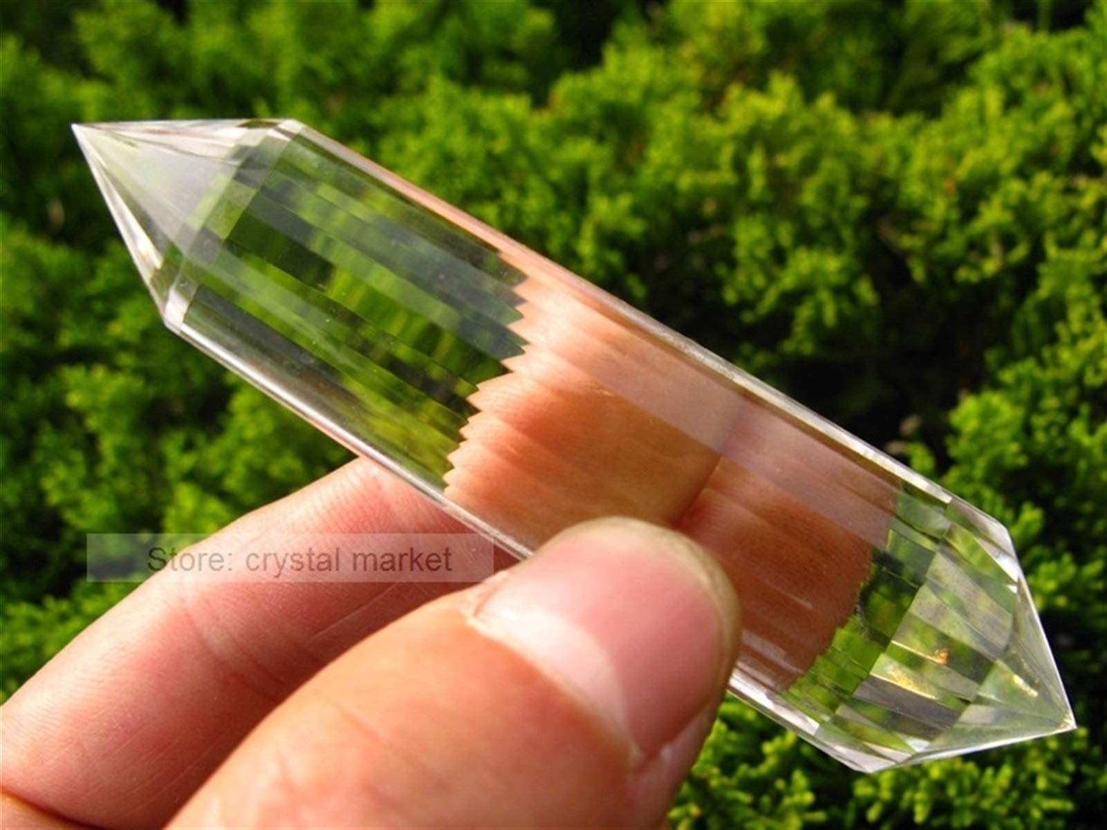 Agua Inspirada en 24 Lados Cuarto Transparente Cuarzo Cristal Doble Cristal Wand para LA COLOCIADOR Y LA DECORACIÓN del HOGAR