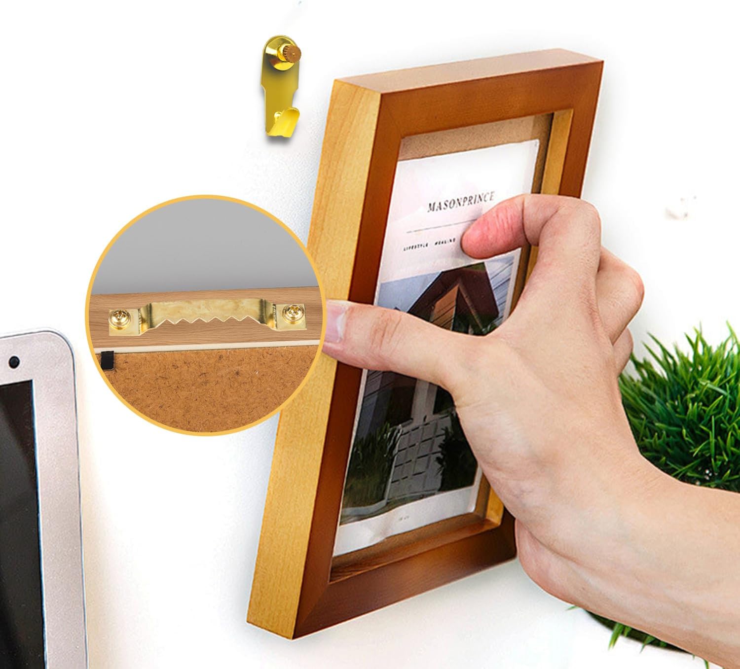 265pcs Picture Hanging Hooks Kit with Nails for Hanging Pictures Heavy Duty Picture Frame Hangers with Sawtooth Picture Hangers and Small D Rings