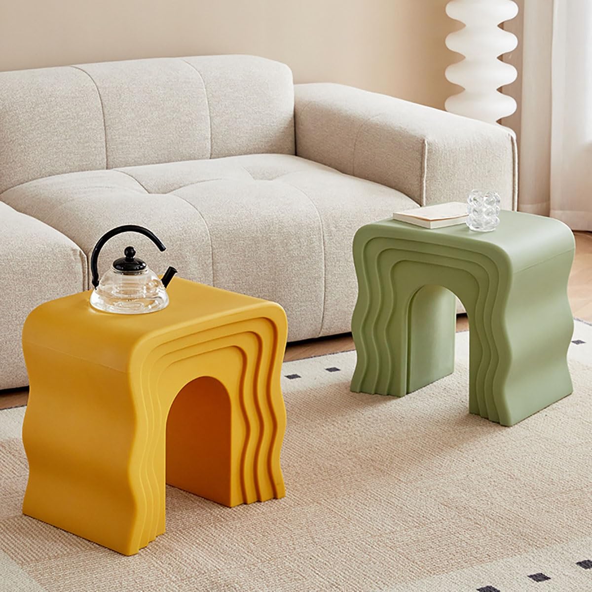 Petite Table D Appoint, Table D'appoint Canapé, Table D'appoint Décorative De Canapé Pour Le Salon, Petite Table De Chevet, Coins Arrondis Forte Capacité De Charge Convient Pour Le Salon, La Chambre(Y