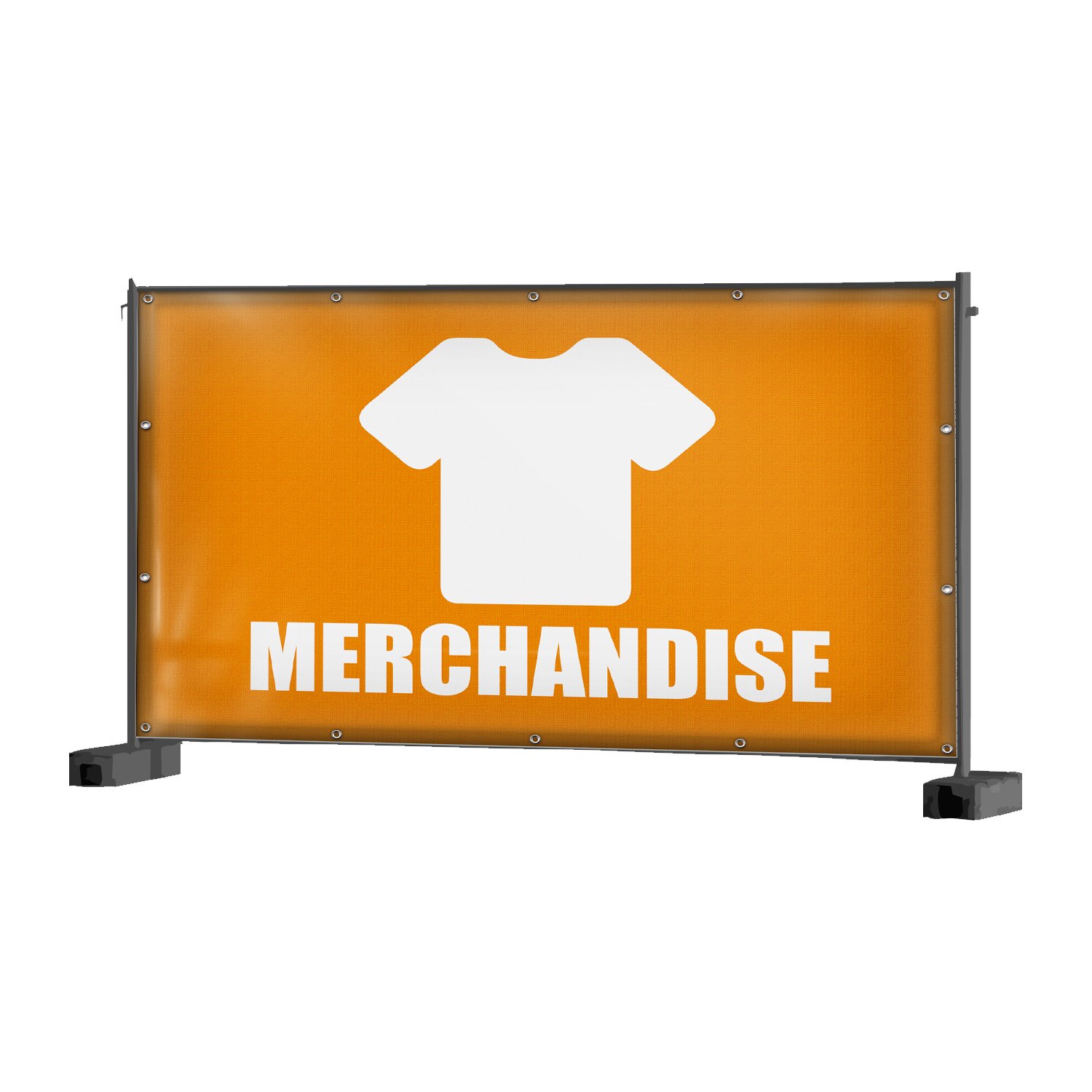 (Mesh) Merchandise Bauzaunbanner, Sichtschutz, Windschutz, Zaunblende, Festival Banner, 340 x 173 cm, DRUCKUNDSO