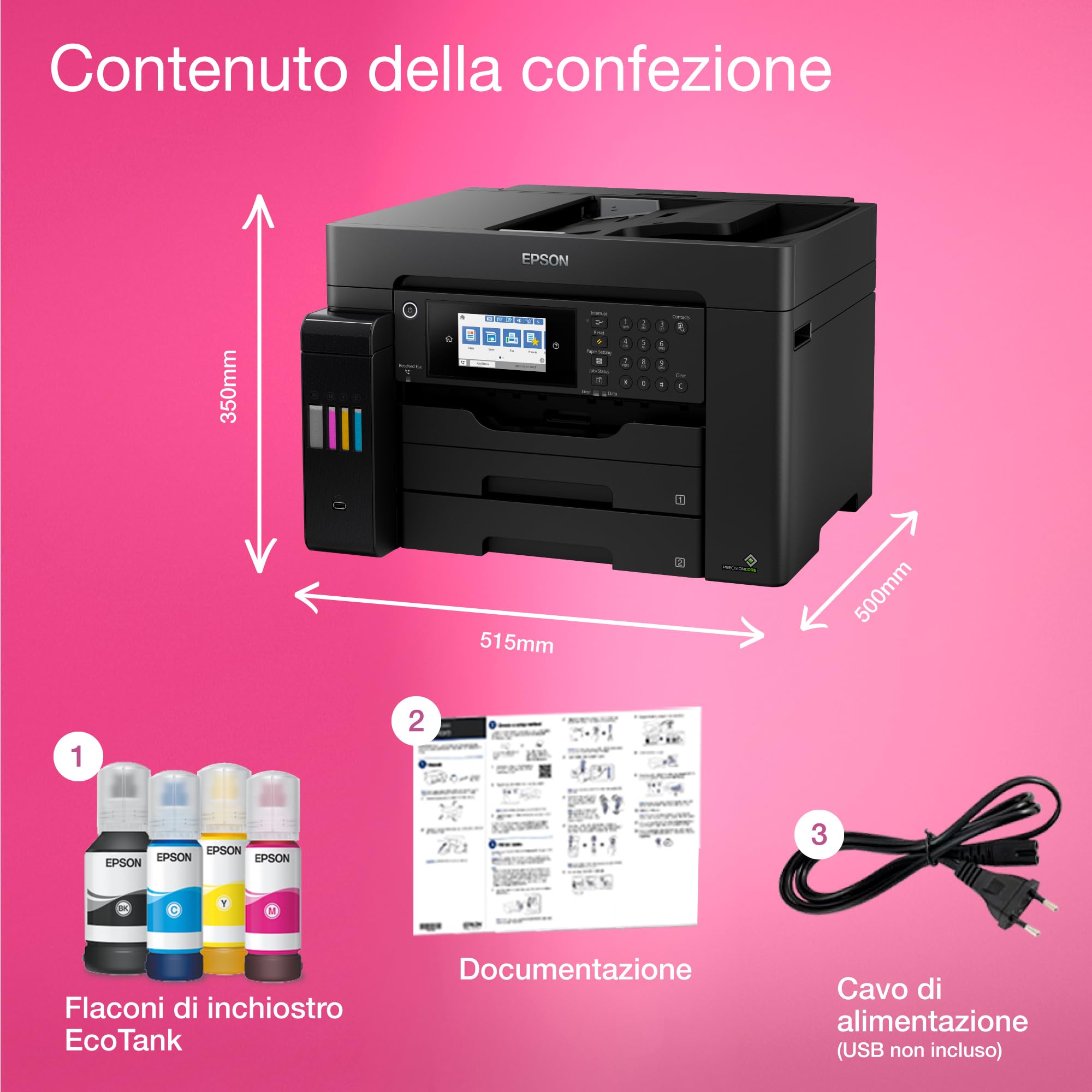EcoTank ET-16655 Stampante multifunzione A3+ Wi-Fi con serbatoi di inchiostro ricaricabili e fax