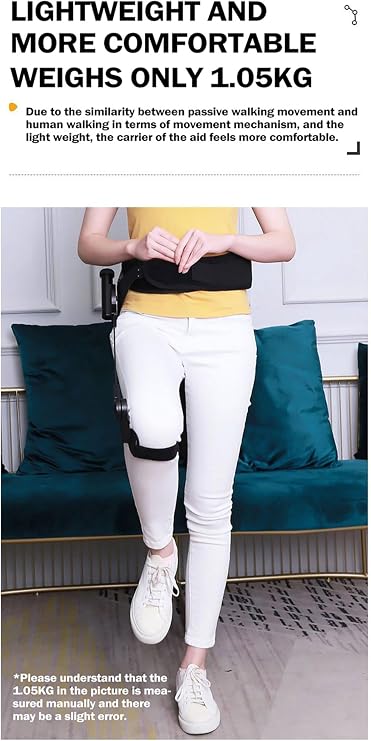 Wearable Bionic Exoskeleton Power Aid, Adjustable Waist/Leg Circumference, Rehabilitation Walker Assisted Walking, for Lower Limb Leg Raise Training Exercise S