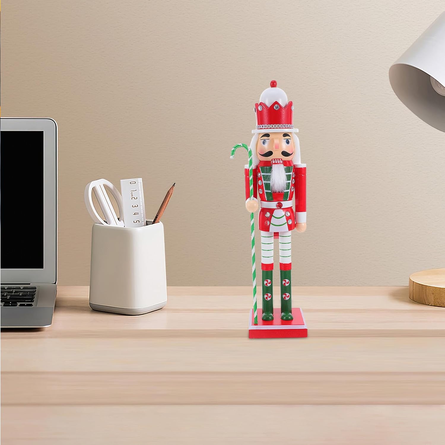 Christmas Wooden Nutcracker Doll Nutcracker Soldier Figurine Holiday Table Decoration Home and Office