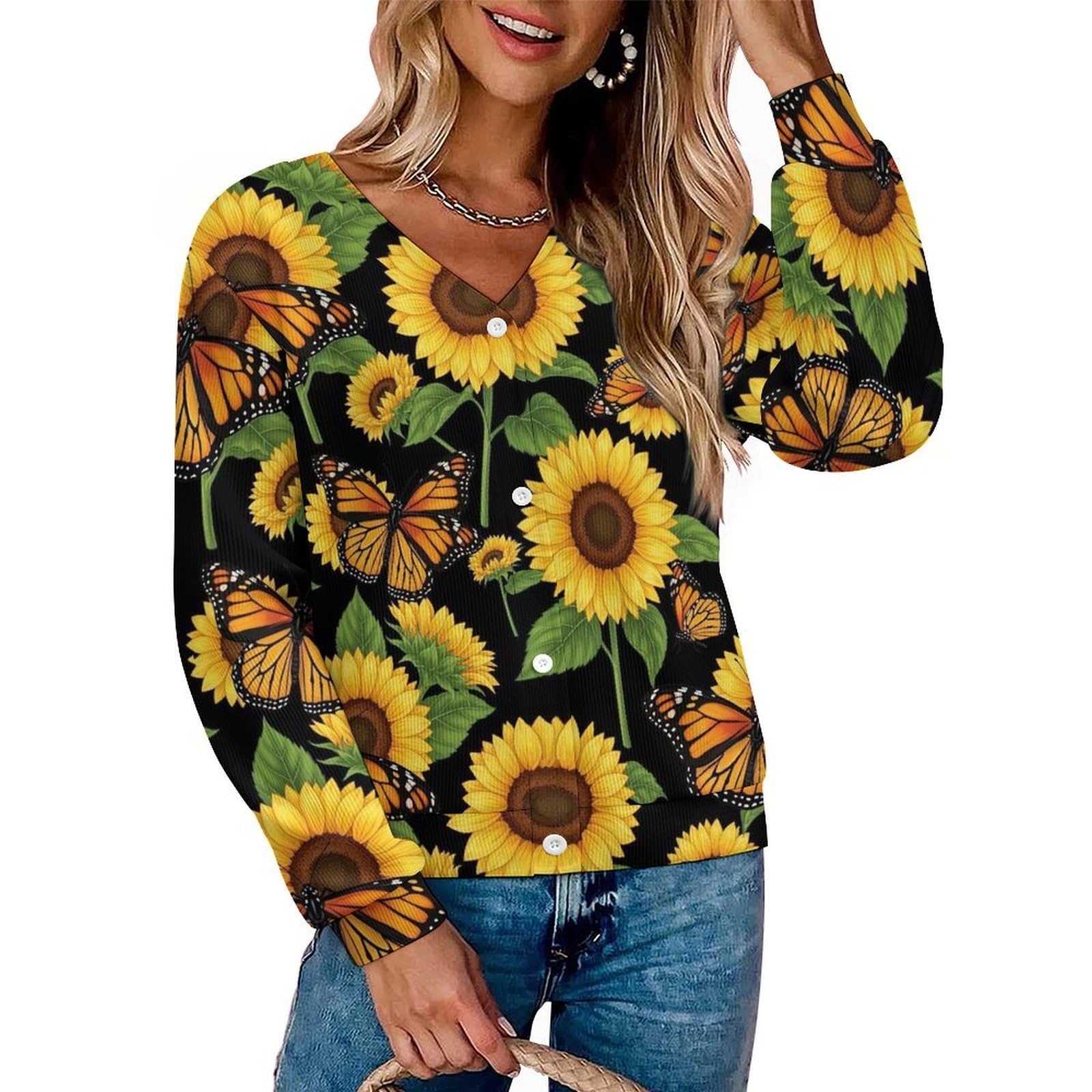 Womens Long Sleeve Sweater Coat Adult Lightweight Warm Button Down Cardigans Coat