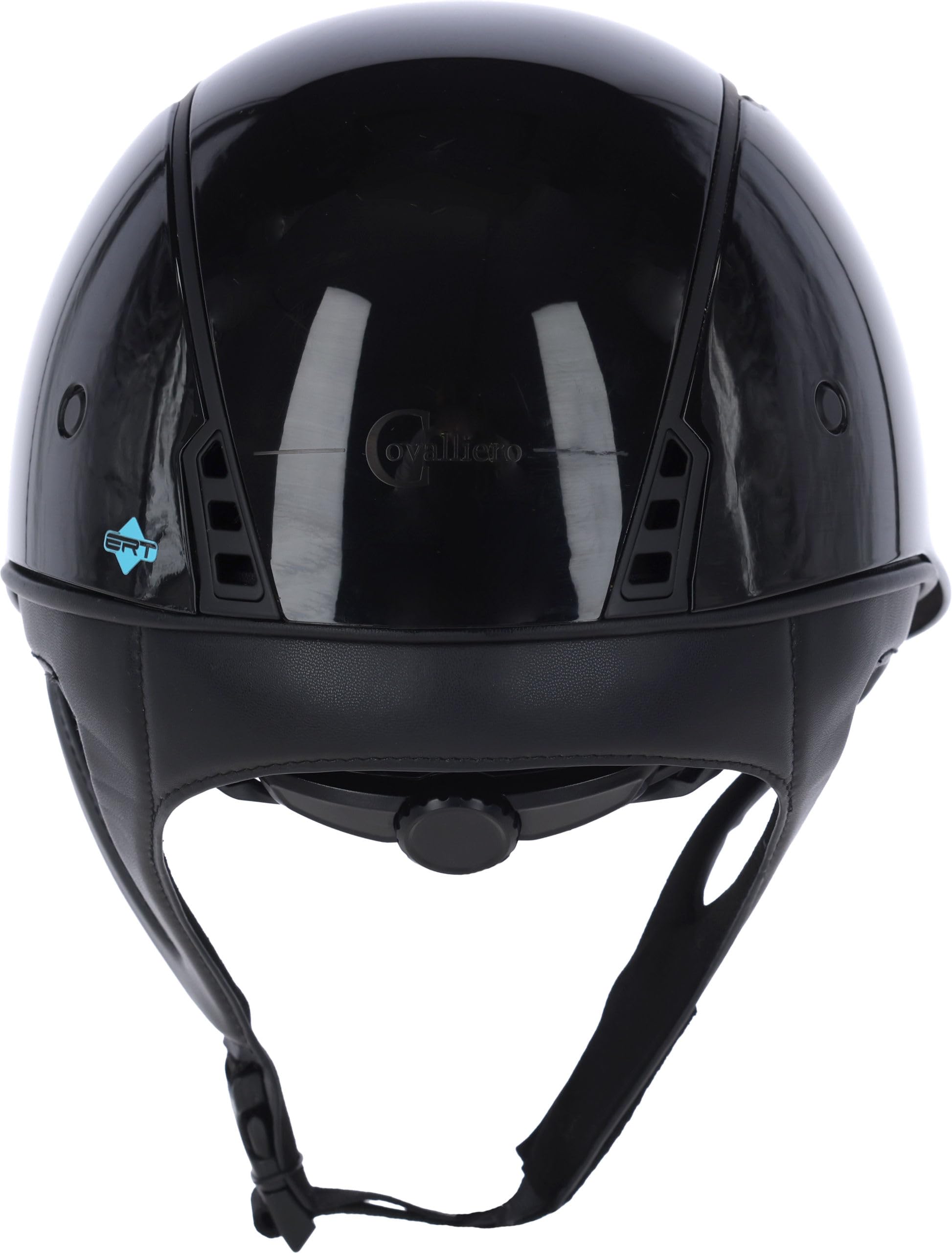 Covalliero Casque d'équitation Eclipse Polo, aspect brillant, système disque, sécurité ERT, excellente ventilation, doublure intérieure amovible, noir laqué, 56-58 cm
