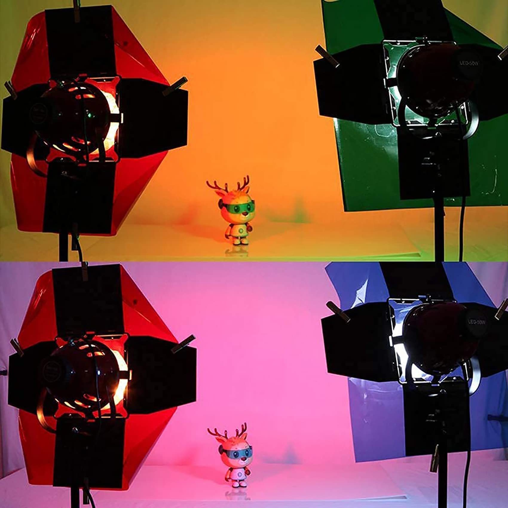 Selens 40x50cm Farbfilter Folie Professionel Transparente Farbkorrektur Beleuchtung Folien für Foto Studio Strobe Flash Gel Filter 6 Stück + 8 Stück Clip