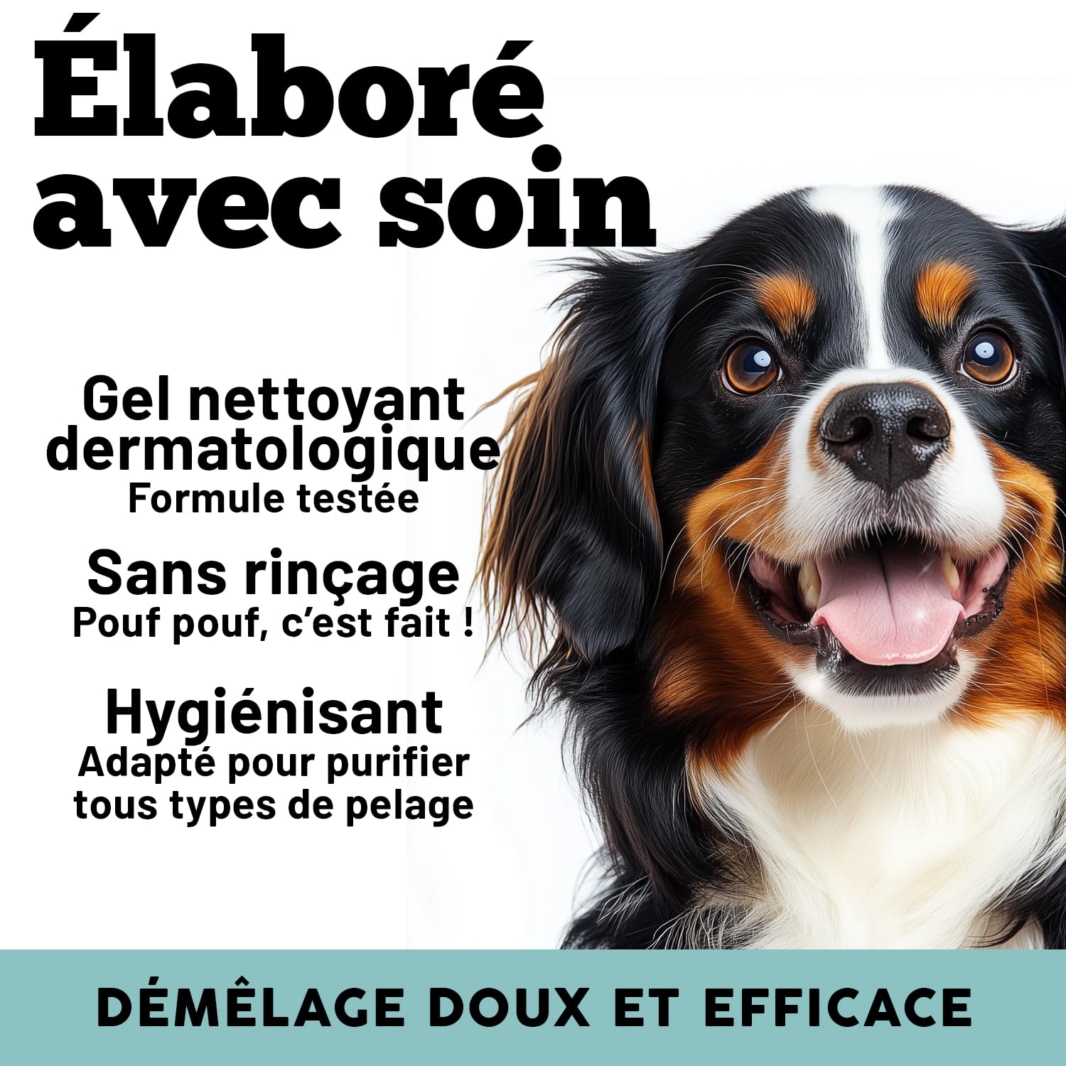 MyPetPrime Shampooing Sec en Gel pour Chiens | sans Rinçage | Anti-Odeur | Dermatologique | Hygiénique, Anti-Démangeaisons | avec Huile de Graines de Neem | pour Toutes Races | Fabriqué en Italie