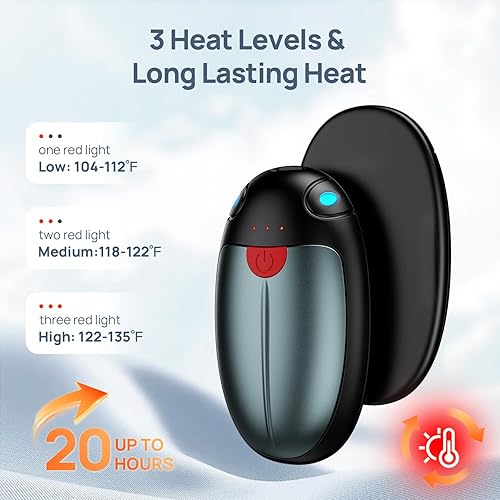 Miniatura 3 de Hand Warmers Rechargeable, 2 Pack Portable Pocket Hand Warmers, 20Hrs Long Heating Double Warm Electric Handwarmers, Reusable Heater for Outdoors