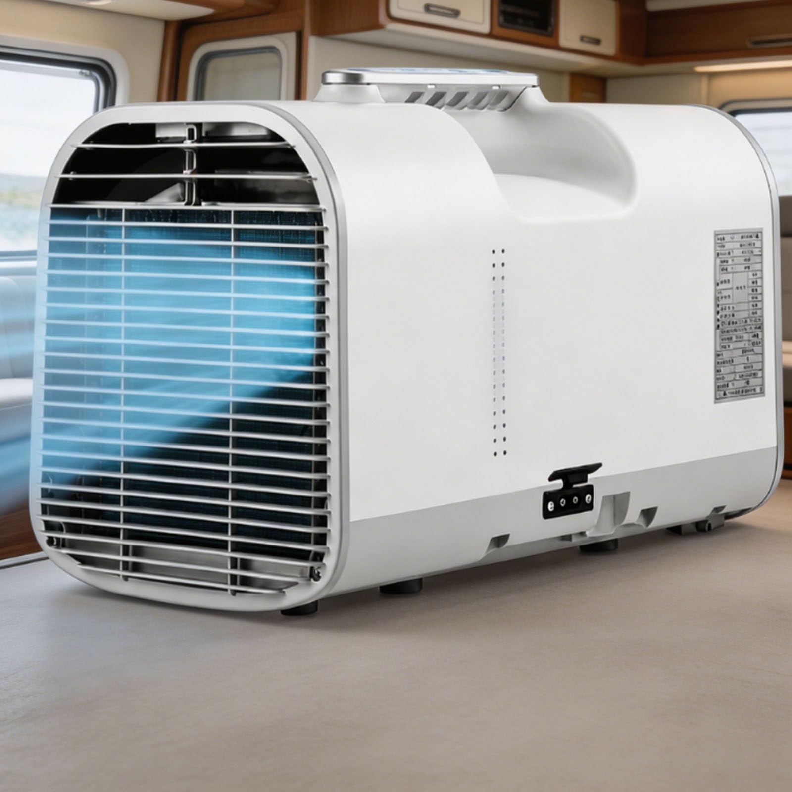 Smafoseedding Multicolor Portable Mobile Air Conditioner For Campervan, Caravan, Tent - No-Drain Auto-Evaporation Camping Ac Unit, 42Db Quiet, 4 In 1 Air Cooler, Compact Handle,Touchscreen 1500W