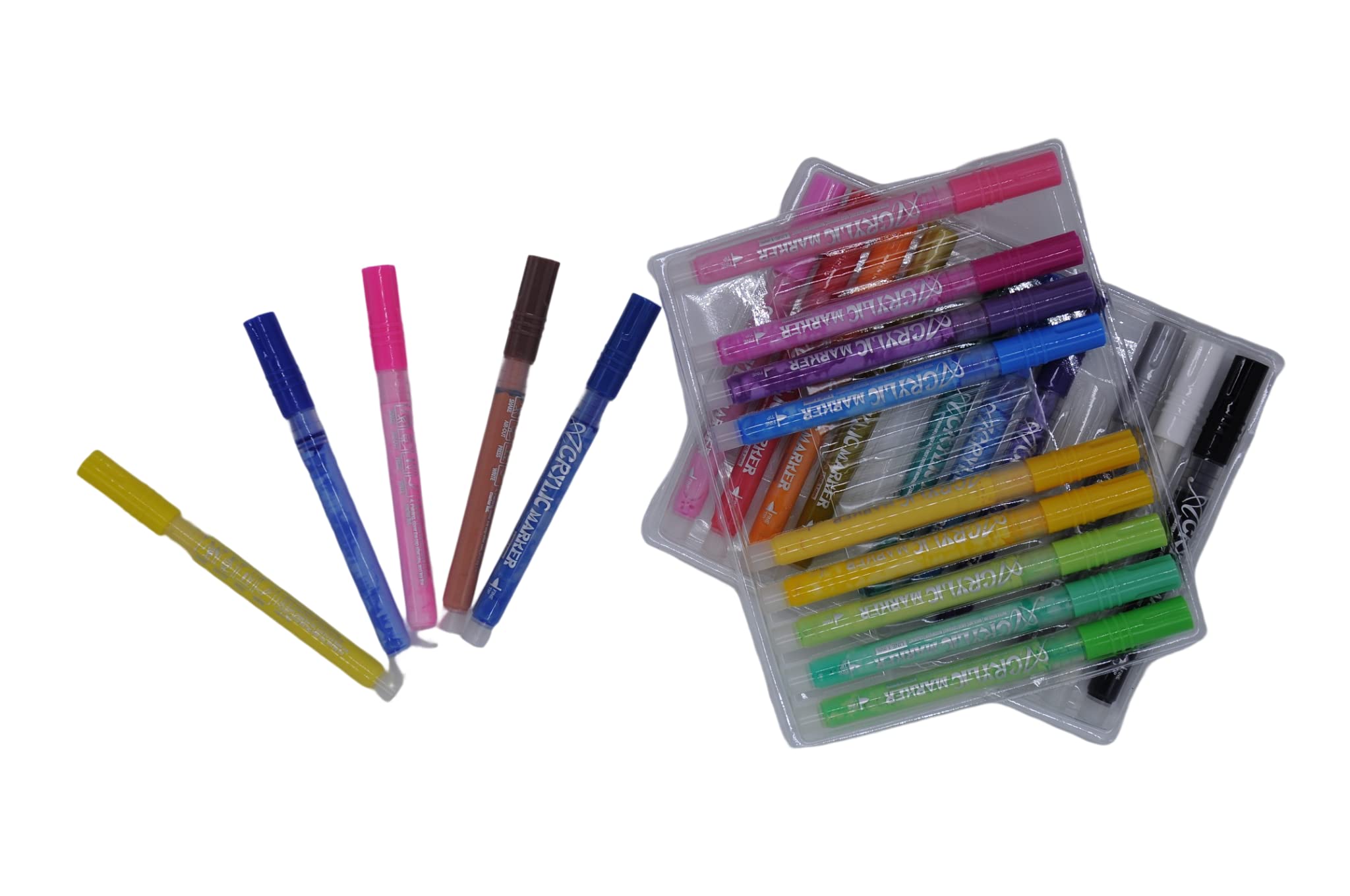 Acrylstifte Set 24 Farben - Für Papier, Stein, Glas & Viele Oberflächen