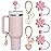 ANLABESY Compatible with Stanley Cup Accessories, 3PCS Hot Pink Straw Toppers for Stanley Cup Straw Cover Cap, 2PCS Cute Letter for 30&40 Oz Tumbler with Handle(V)
