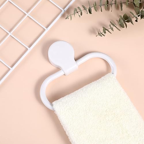 Miniatura 8 de Tofficu Toallero con anillo autoadhesivo para toallas sobre la puerta, sin perforaciones, baño, cocina