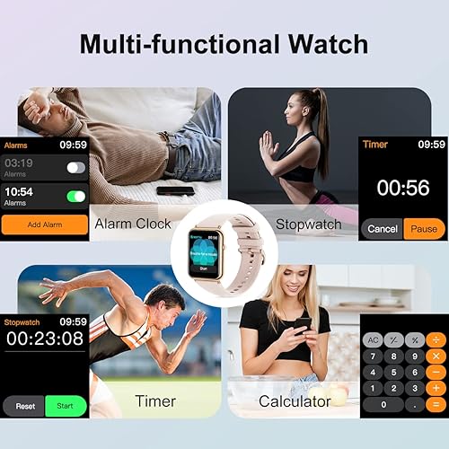 Miniatura 6 de Relojes inteligentes para mujeres y hombres, reloj de monitor de presión arterial, reloj de seguimiento de fitness con rastreador de sueño, contador