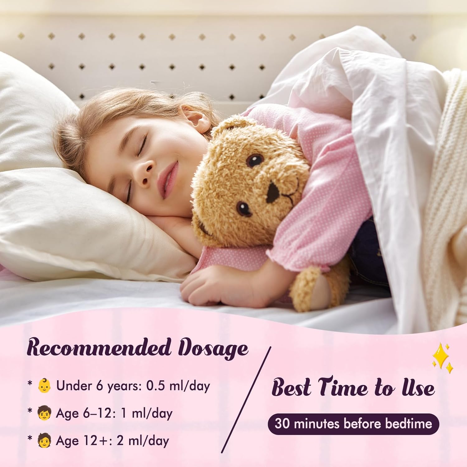 Magnesium Glycinate Drops for Kids Sleep – Sleep & Calm Support with L-Theanine – Melatonin-Free, Sugar-Free Vegan Raspberry Flavor – 4 Bottles, 30ml Each