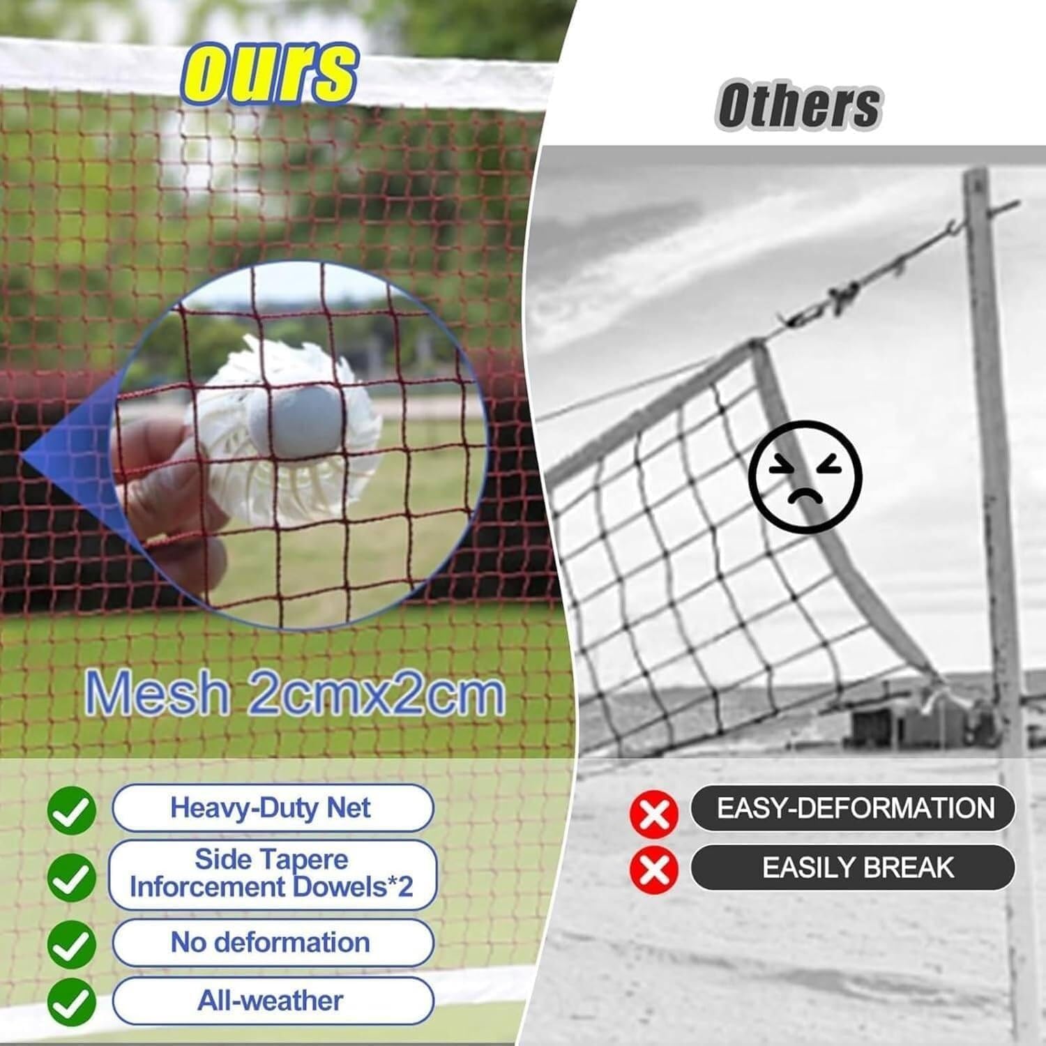 Volleyball Poles for Backyard Outdoor Heavy Duty Volleyball Poles with Net Indoor Badminton Net Set with Wheels,5ft-6.9ft Adjustable Height