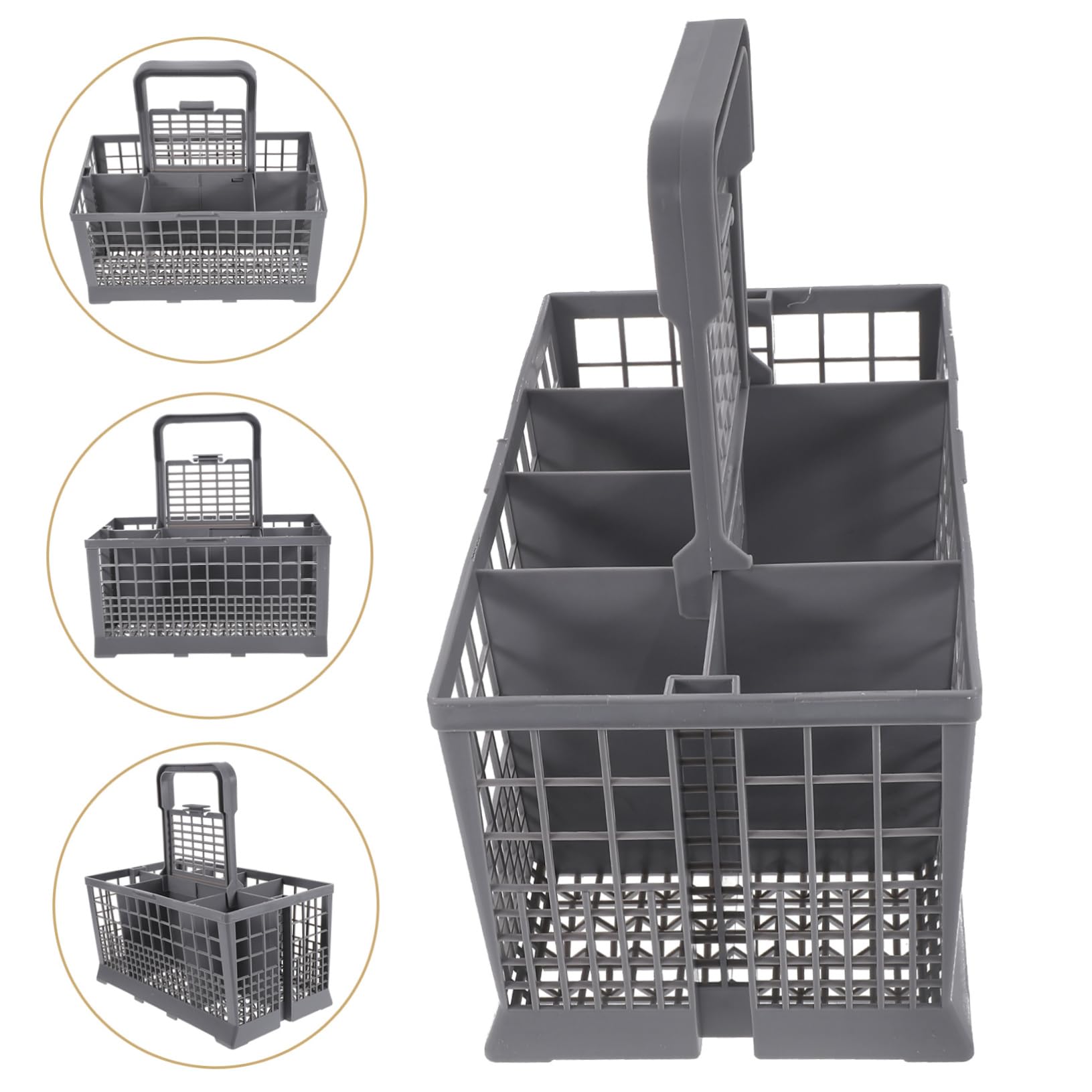Cesta para Cubiertos de Lavavajillas de Plástico, Porta Utensilios para Cocina, Bandeja Diseño de Fondo Plano, Compatible Modelo 5060388574826, Organización para Artículos