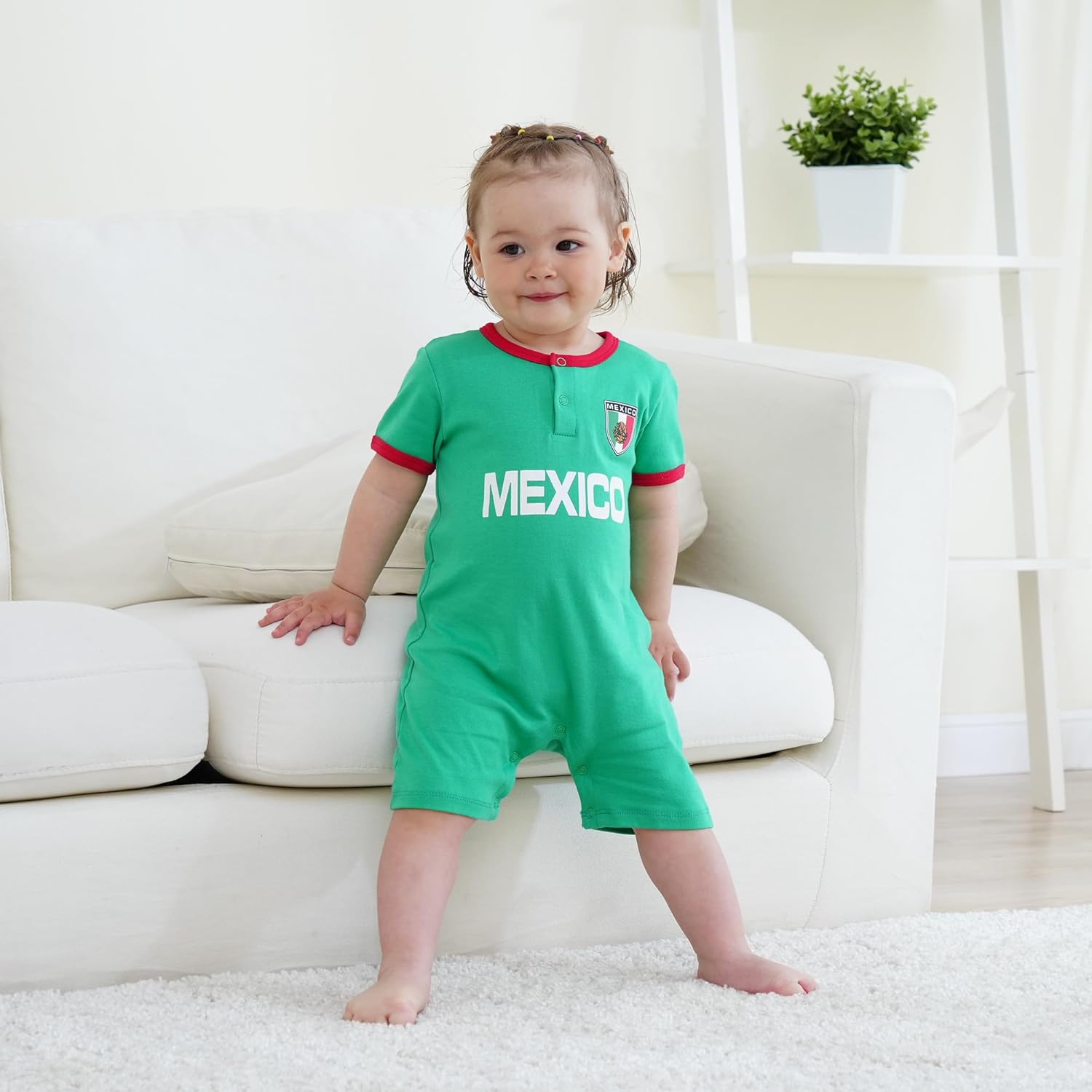 Cnins Sports Fan Baby Outfits 0-24M | Soccer Themed Newborn Infant Bodysuit Rompers | Football Clothes for Toddlers - Image 2