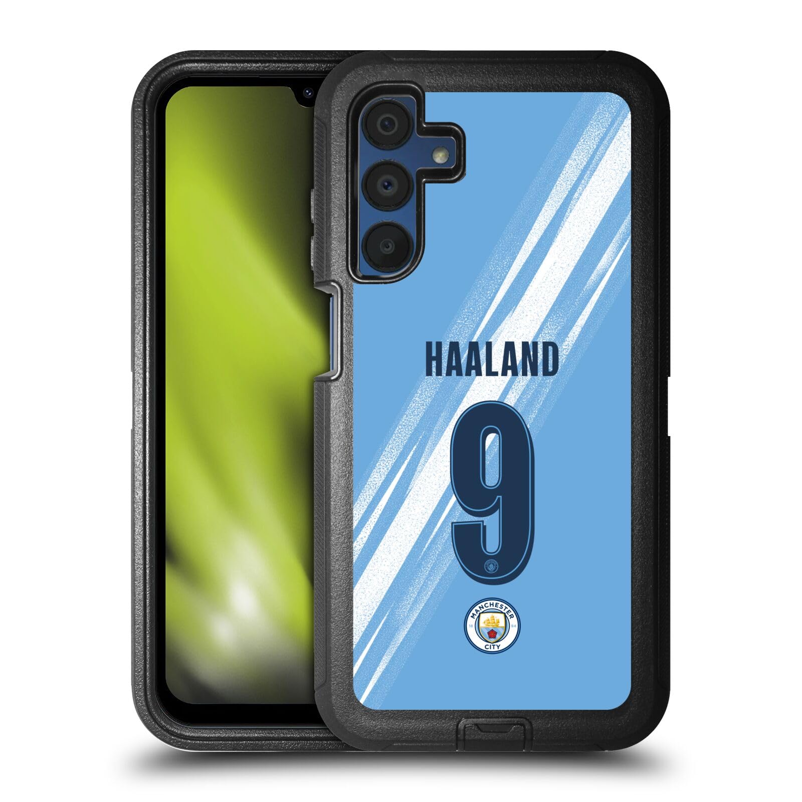 Head Case Designs Officially Licensed Manchester City Man City FC Erling Haaland 2025/26 Players Home Kit Ultra-Armoured Shockproof Case [Military Grade Protection] Compatible With Samsung Galaxy A15