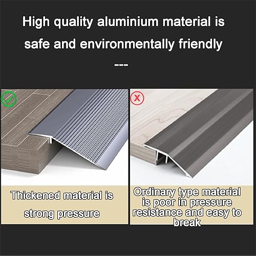 Miniatura 6 de Tiras autoadhesivas para cubrir el suelo, tira de umbral de transición de piso de aluminio de madera a azulejo, tira de puerta duradera y fácil de