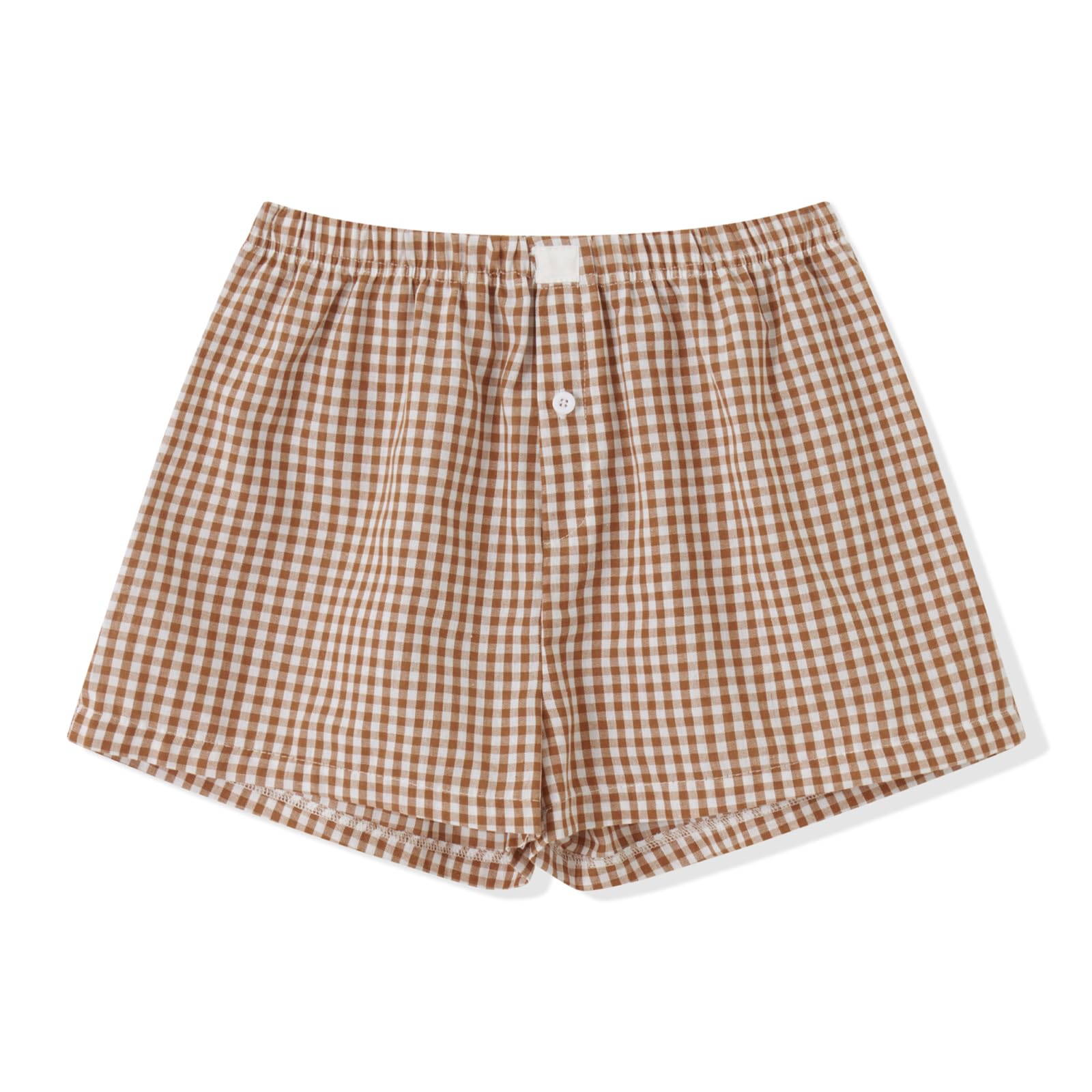 Lounge Plaid Shorts For Women Y2k Elastic High Waist Wide