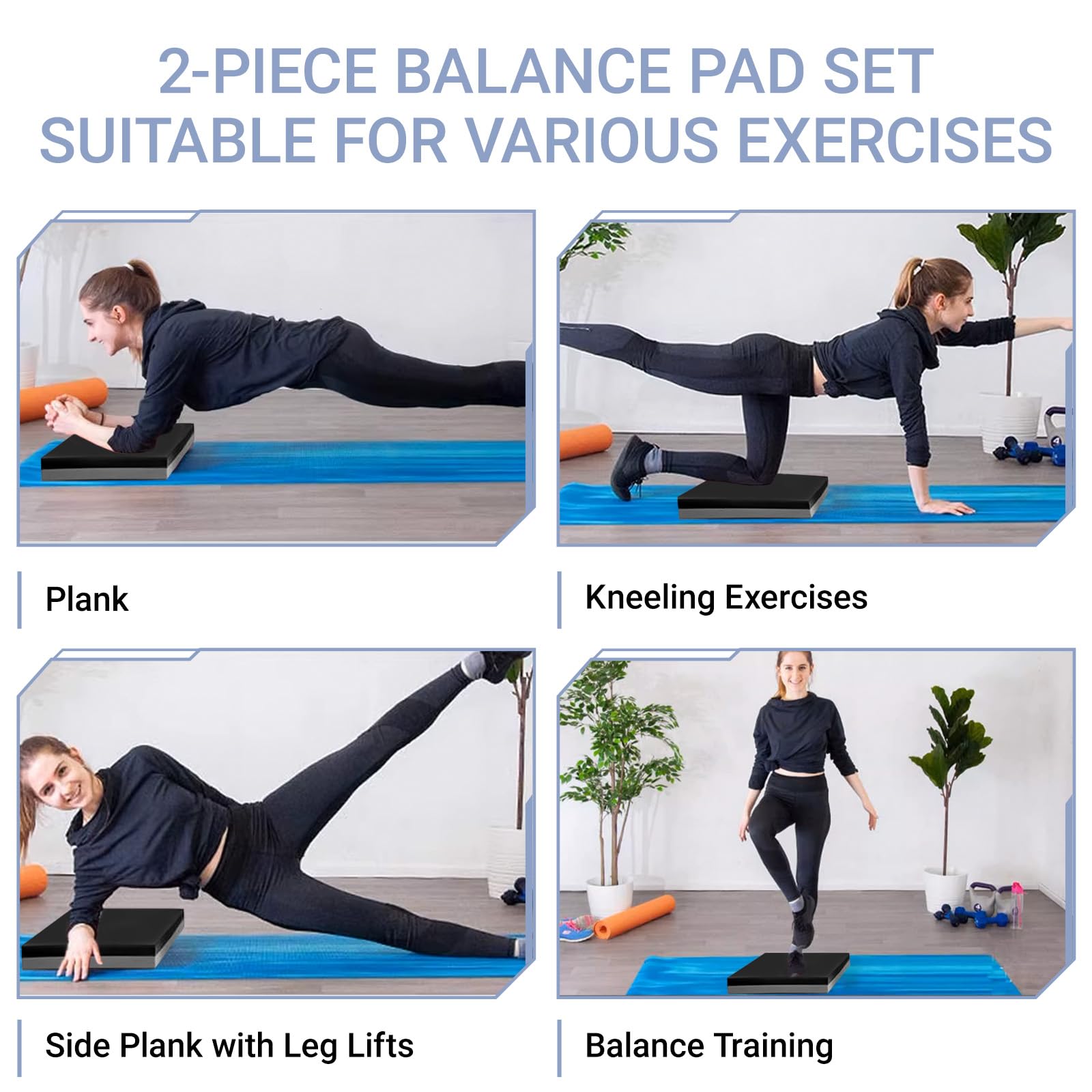 Tavoletta Propriocettiva 2 pezzi, Cuscino Propriocettivo Antiscivolo, Pedana Propriocettiva, Tavola propriocettiva Per l'allenamento dell'equilibrio, l'allenamento della stabilità