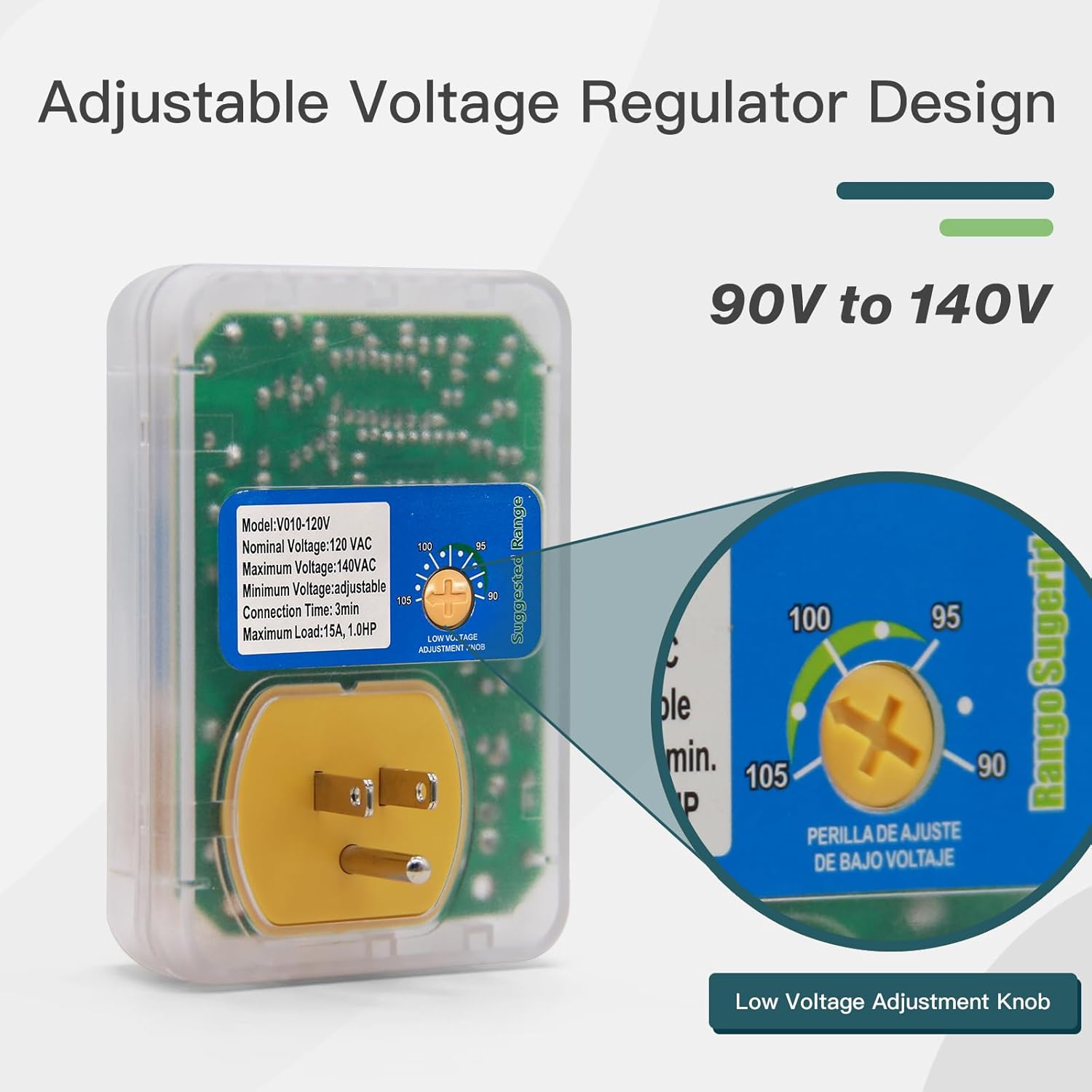 [ETL Listed] BSEED Surge Protector, Surge Protector Outlet for Home Appliances, Power Surge Protector Suit for Refrigerator, TV, Computer and Freezer, Adjustable Voltage Regulator, 120V,1800W, 2 Pack - Image 4