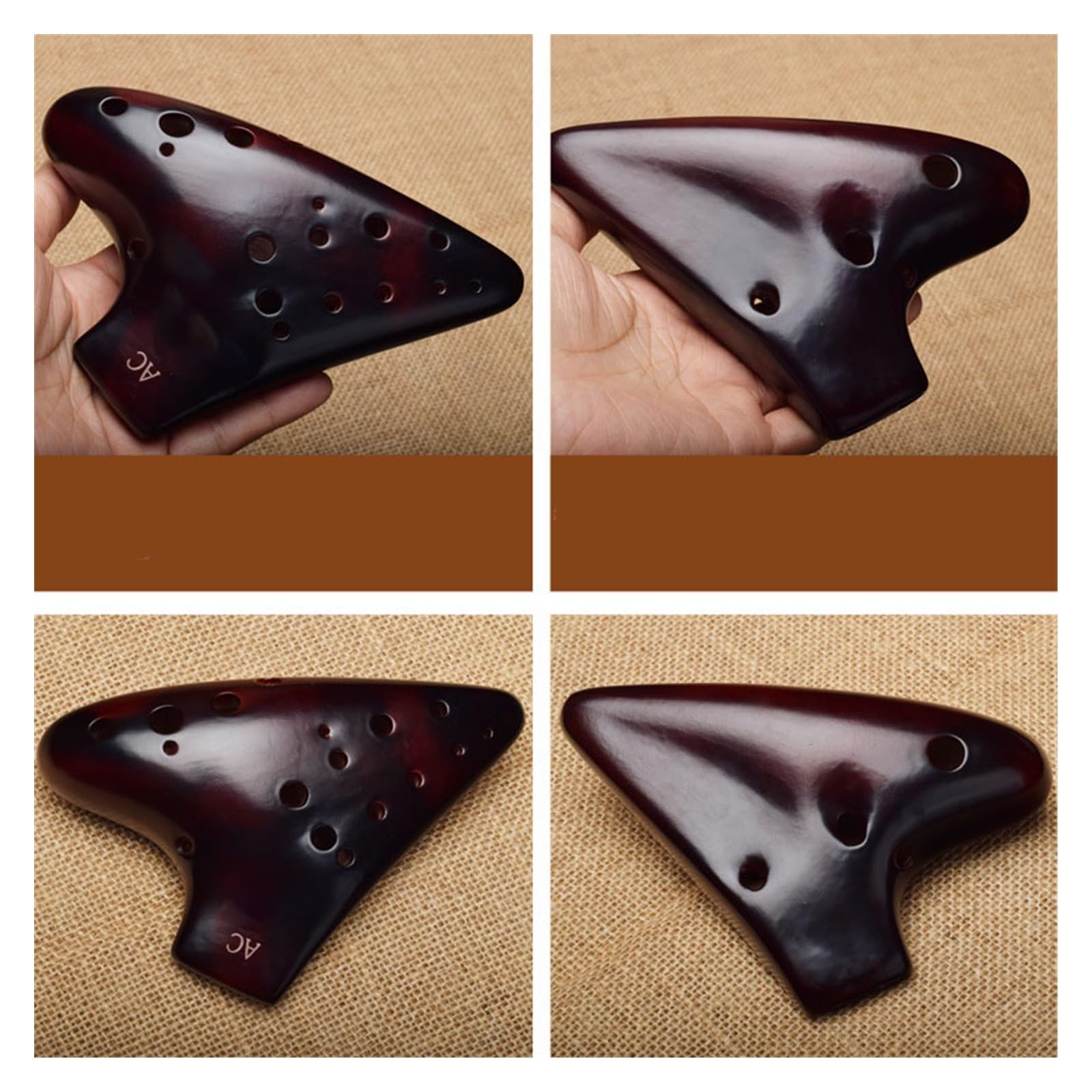 12 Otworowy Instrument Do Nauki Gry Na Ocarynie Alto Z Podwójną Piszczałką AC Ocarina Instrument Dla Początkujących
