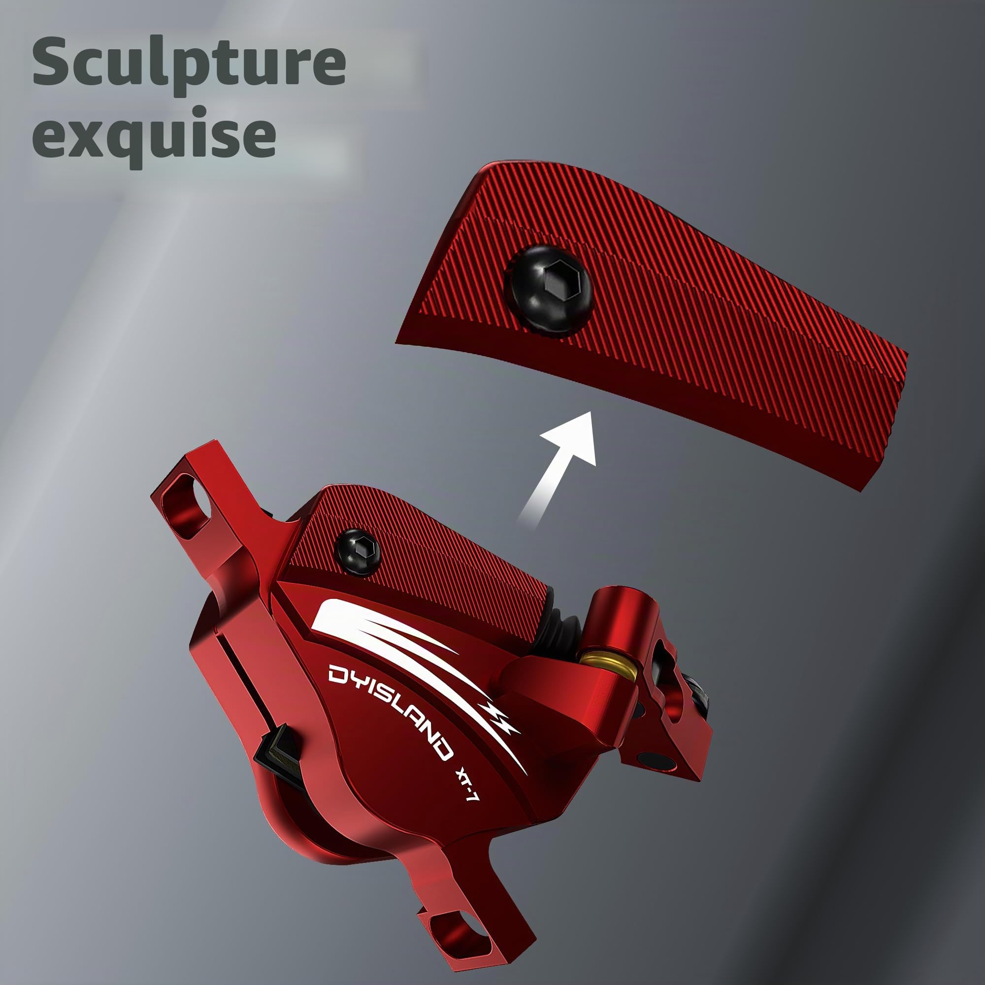 XT-7 Etriers de Freins à disques hydrauliques, étriers de Freins Avant et arrière à tirage par câble pour VTT/vélo de Montagne/vélo de Route/vélos électriques.