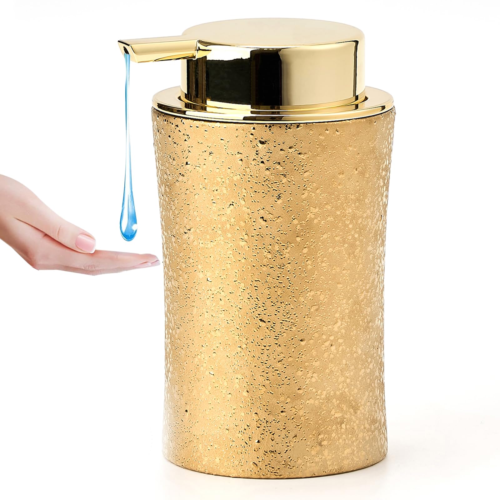 Gold Bathroom Soap Dispenser,Ceramic Liquid Soap Dispenser with Lotion ...