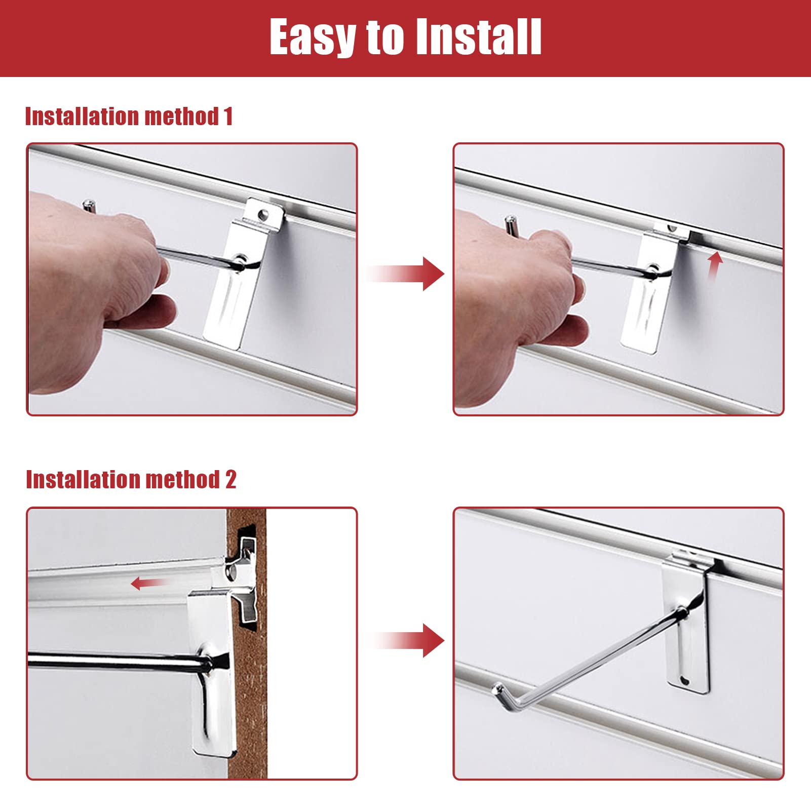 Wall Panel Hooks – 25-Pack 15cm 6-Inch Slat Wall Panel Hooks, Stainless Steel Slot Board Hooks For Retail Displays