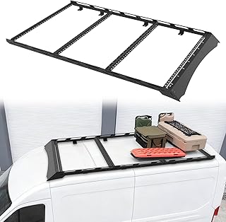 Van Roof Ladder Rack for Ford Transit 148" WB Low/Medium/High Roof, Adjustable T-Slot Crossbars for Solar Panels,Side Tents,Ladder, Aluminum