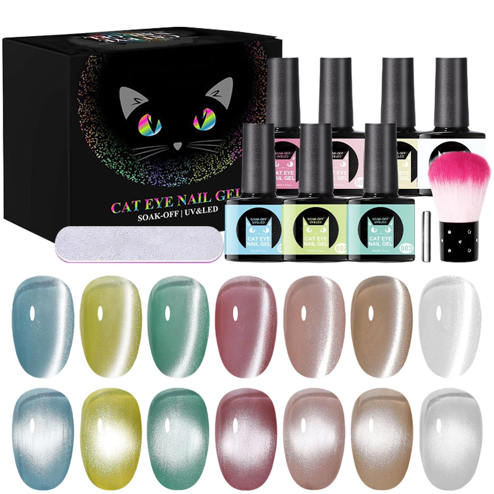 Esmalte de uñas en gel magnético de 7 colores para manicura en casa 8
