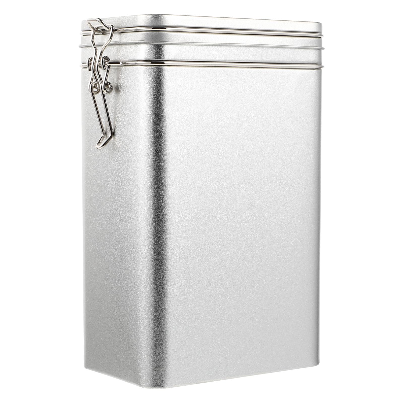 Tarro hermético para almacenamiento en cocina metálico y rectangular