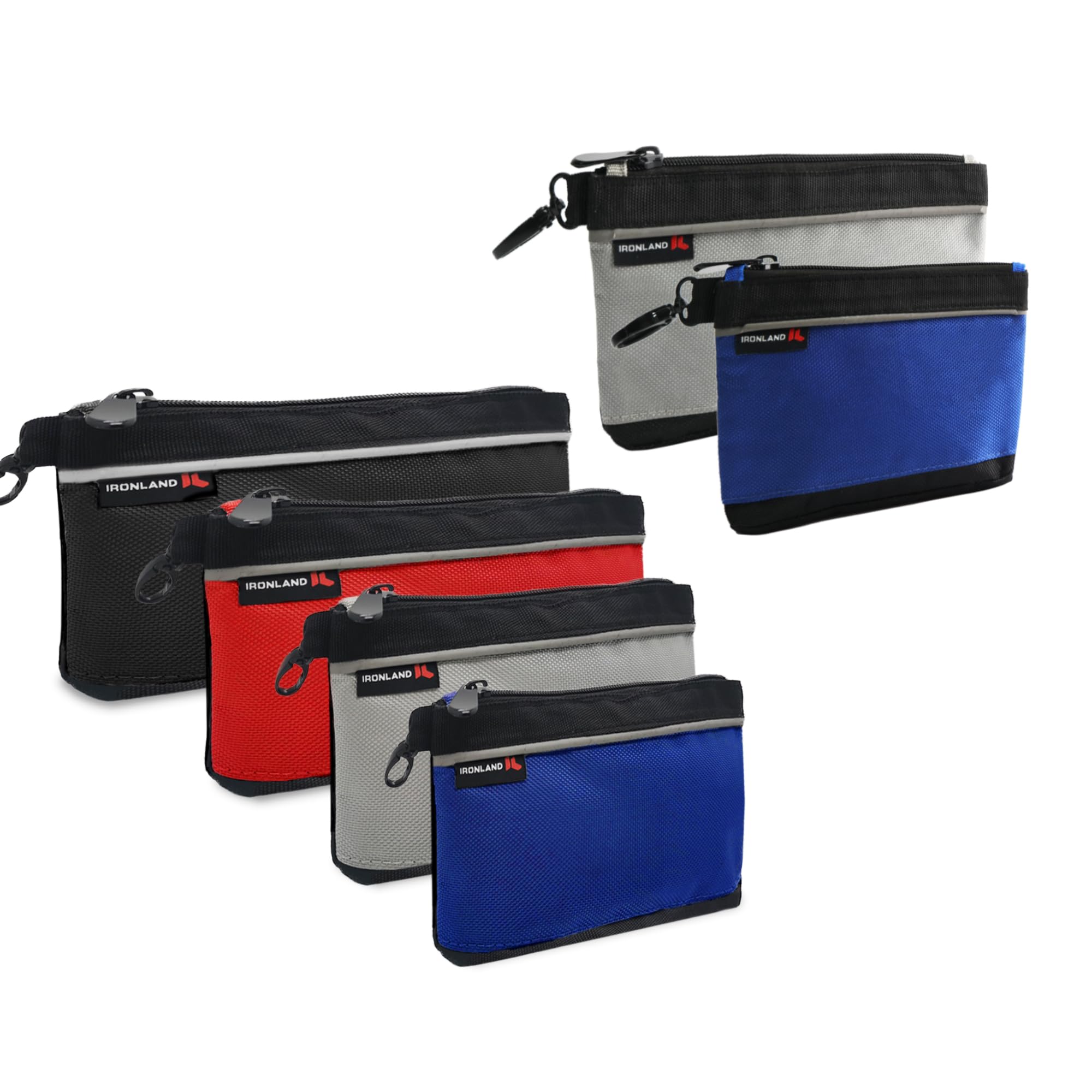 IRONLAND Small Tool Pouches with Zipper Small Tool Bags Waterproof 1680D Tool Pouch Bags for Men Multipurpose Tool Storage Organizer 6 Pack