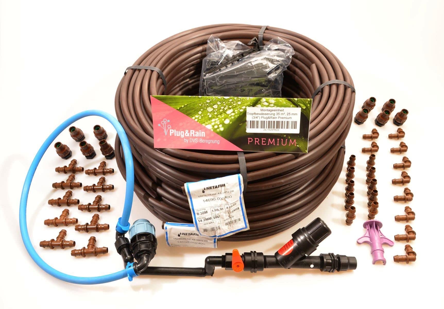 Tropfbewässerung Set 35 m² 25MM Plug&Rain PREMIUM