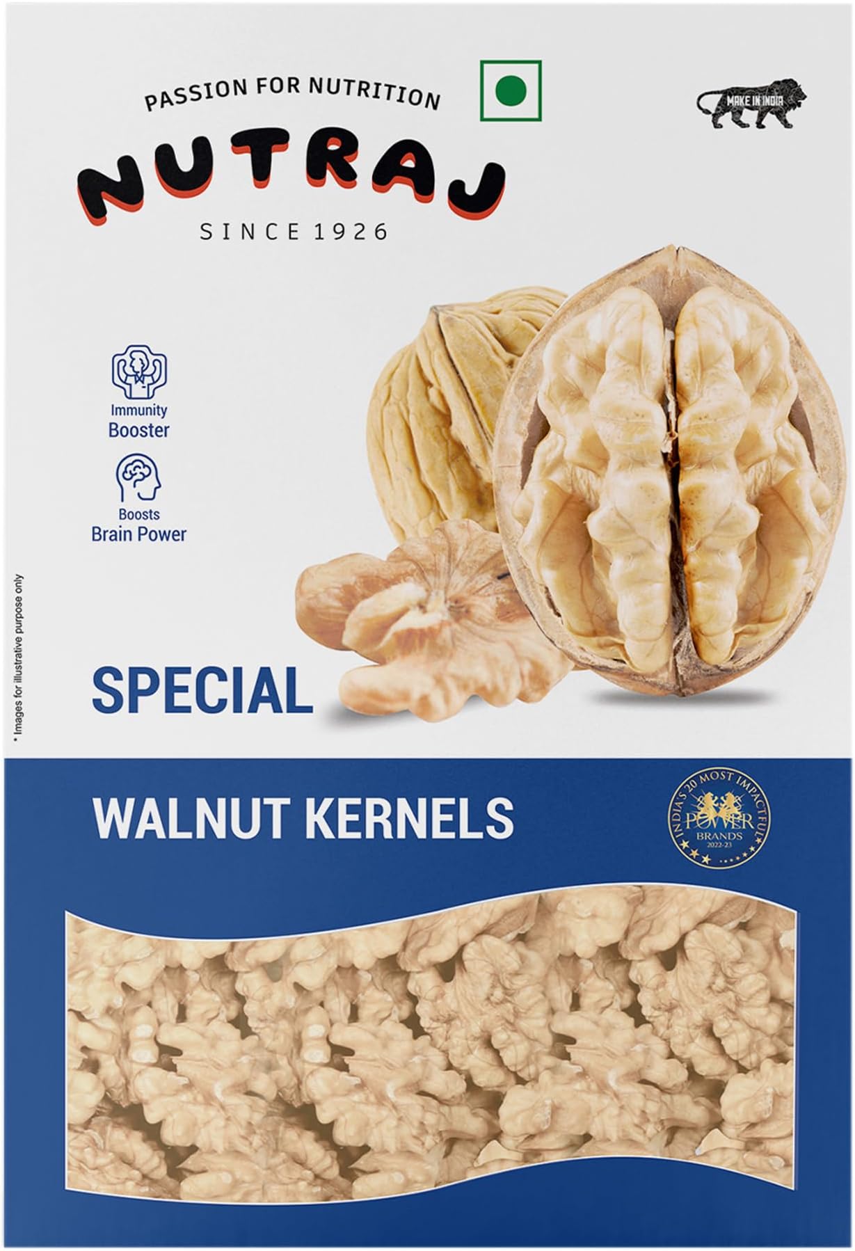 Nutraj Special Walnut Kernels 250g - Vacuum Pack Without Shell Walnut Kernels | Dry Fruits | Akhroth Giri | Unsalted | for Baking & Cooking|