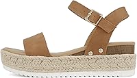 Soda Clip Women's Open Toe Ankle Strap Platform Espadrille Sandals - 1.5" Flatform with Lug Soles