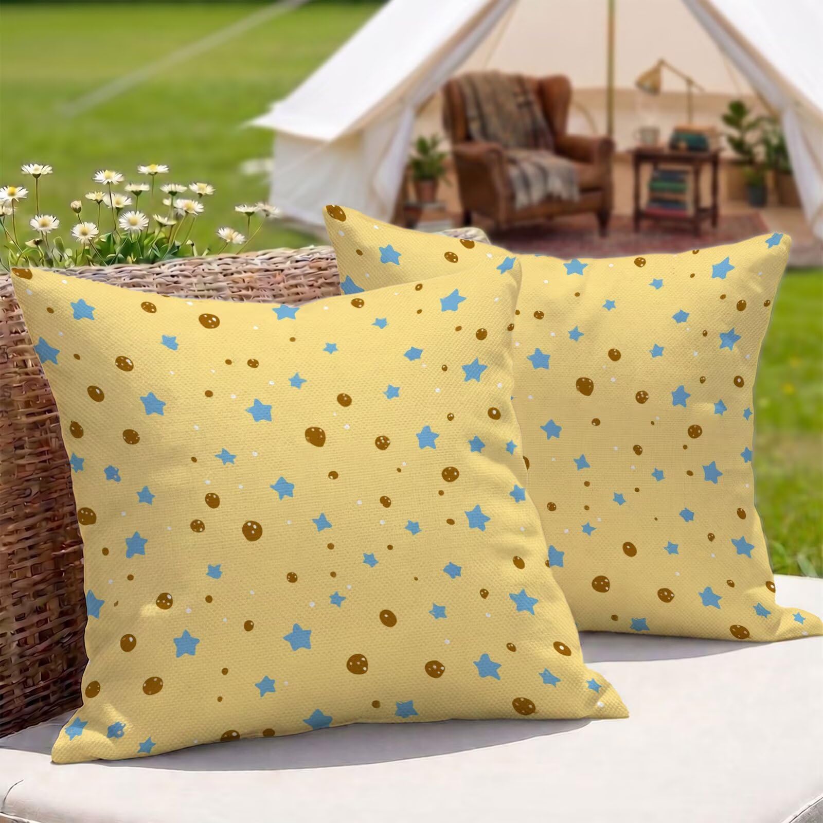 Housses coussin extérieur déperlantes 50x50 anti tache pluie balcon
