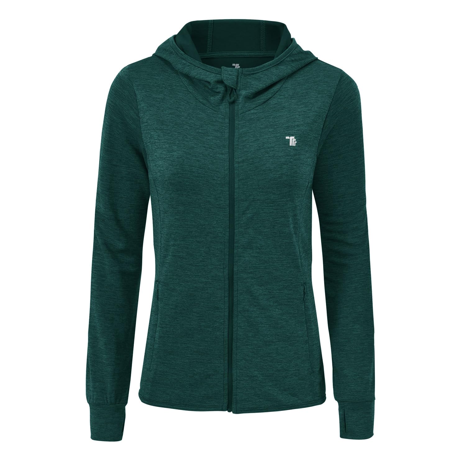 donhobo Damen Laufjacke Sportjacke Trainingsjacke Langarm Fitness Yoga Jacke Leicht Atmungsaktive Full Zip Sweatjacke mit Taschen Daumenloch