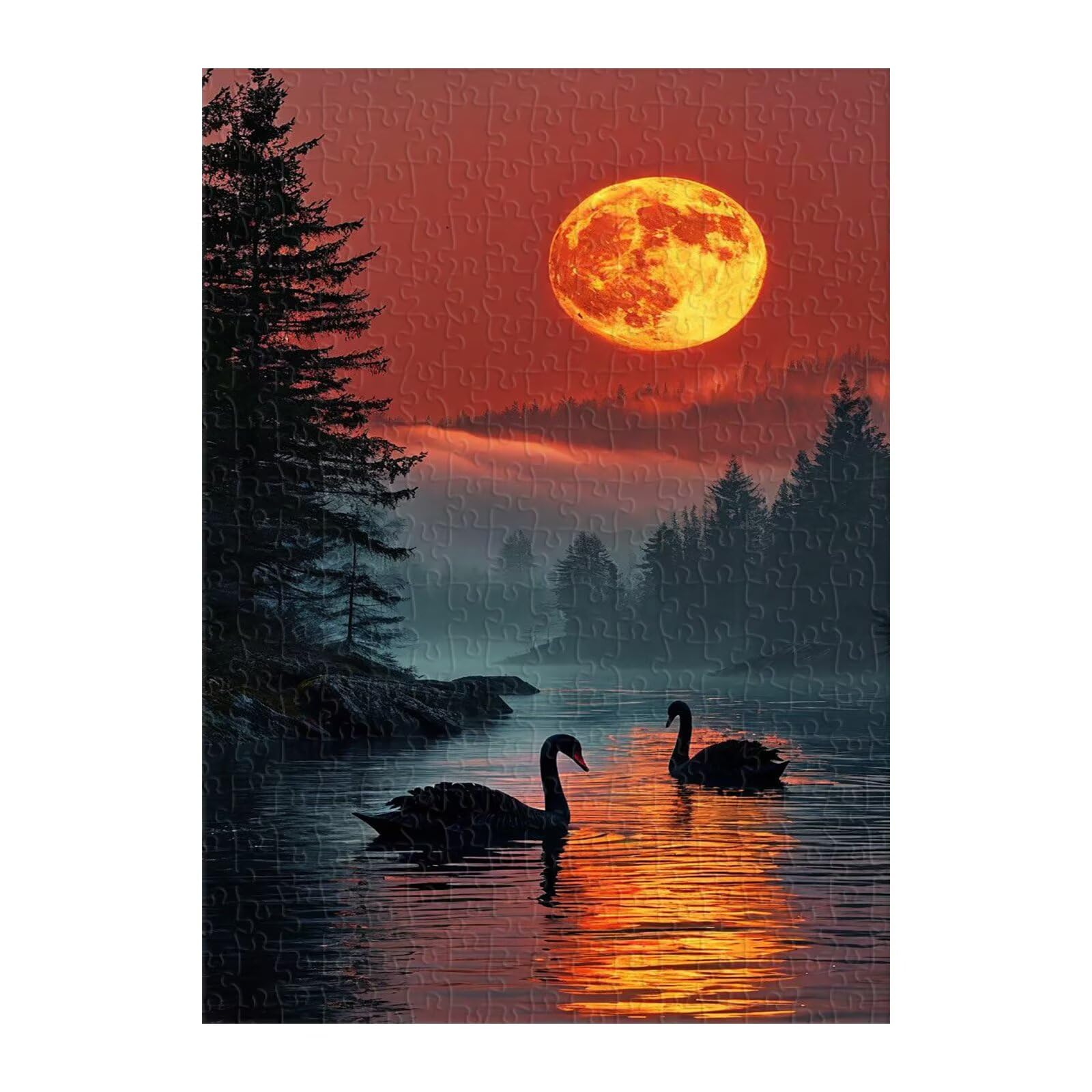 Puzzle 1000 Pezzi, Cigno Foreste Lunari Puzzles, Gioco Educativo Sviluppare Osservazione e Logica, Puzzle 1000 Pezzi per Adulti