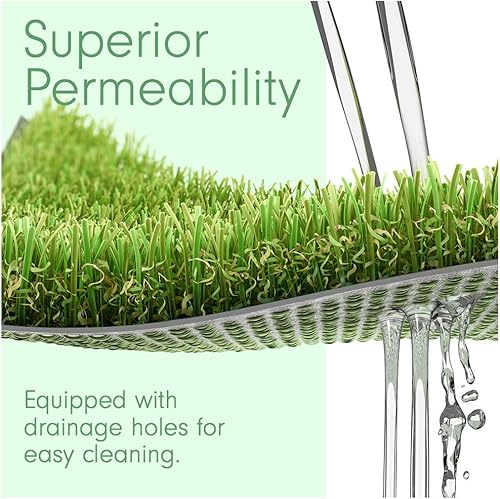 Miniatura 5 de MEGAGRASS Tapete de césped artificial de 5 x 30 pies para céspedalfombra de césped sintético realista de lujo alfombra gruesa de césped falso para