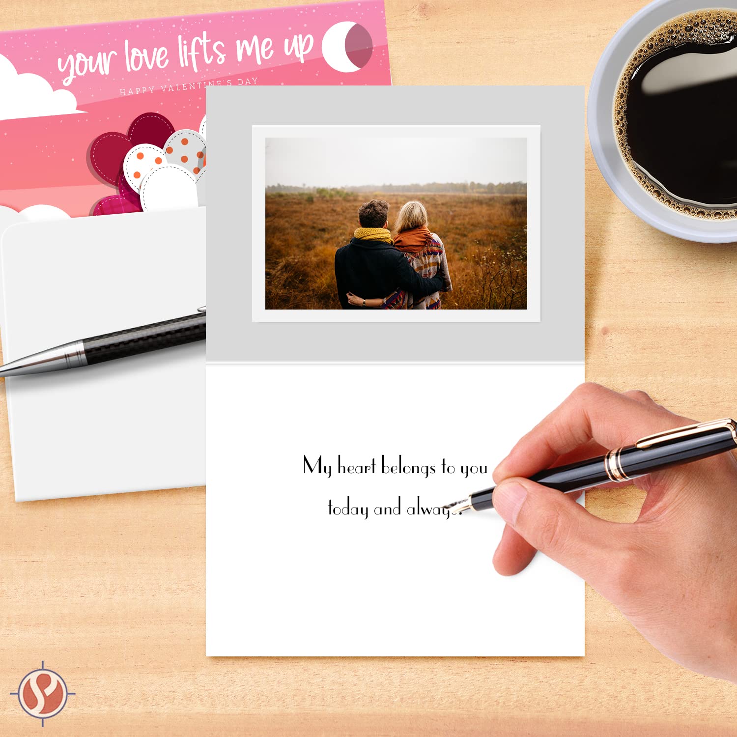 10 Valentinstags-Karten Mit Umschlägen – 10,8 X 14 Cm, Romantisches Herz-Design