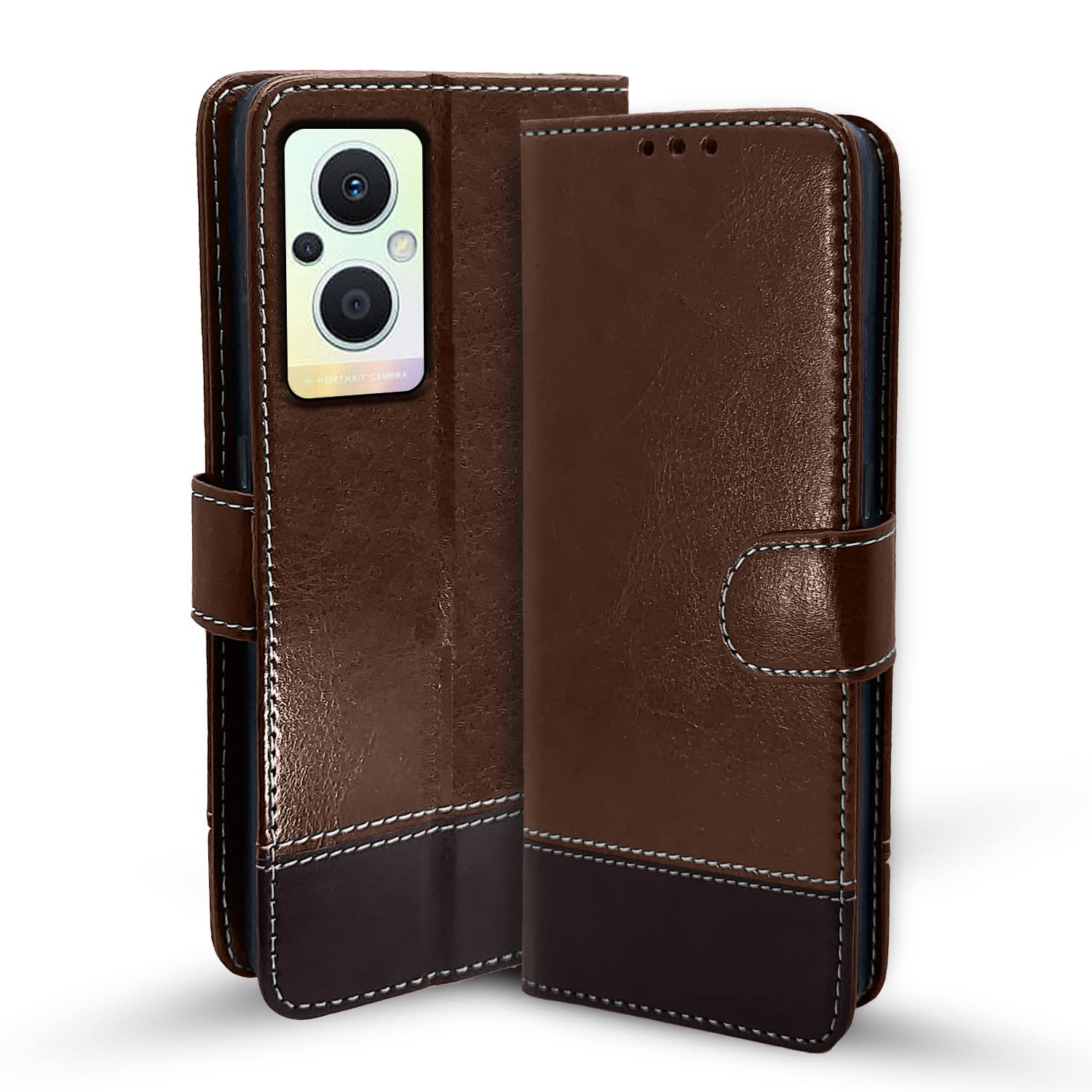 Pikkme Oppo F21 Pro 5g / F21s Pro 5G Flip Cover | Dual-Tone PU Leather Finish | Wallet Style & Stand | Magnetic Flip Case (Brown & Coffee) (B0BMZ52WCY) Amazon Price History, Amazon Price Tracker