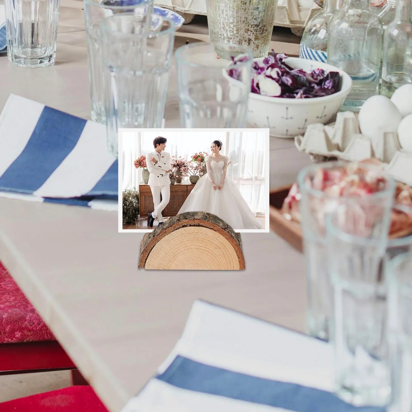 Memo-Clip-Halter, halbrund, natürlich, rustikal, für Geschäftstreffen, Veranstaltungen, Tischnummern für Tische, Geschäfte, Etiketten, Büro, Hochzeit, Party, 50 Stück